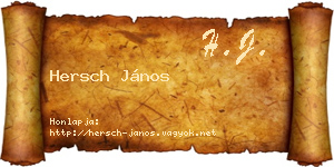 Hersch János névjegykártya